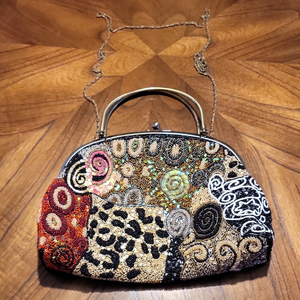 Chico's Artistic Multicolor Embroidered Clutch